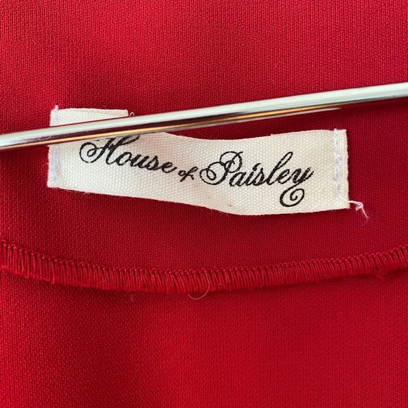 Designer Mini Red Wrap Dress size M - Picture 7 of 7